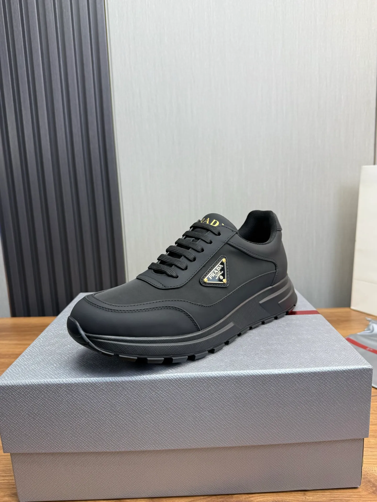Men's shoes 💰580💰 [PRADA] Popular men's shoes shipped 👏Official website synchronization ⬆️Original cowhide fabric + cowhide lining, 1⃣️:1⃣️reproduction, original sole, 38-45 (45. Customized, non-refundable)